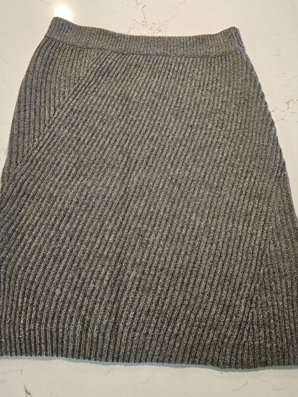 Madewell Heather Gray Ribbed Knit Sweater Skirt